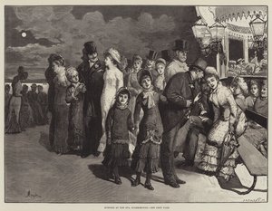 Avond bij de spa, Scarborough door Alfred Edward Emslie